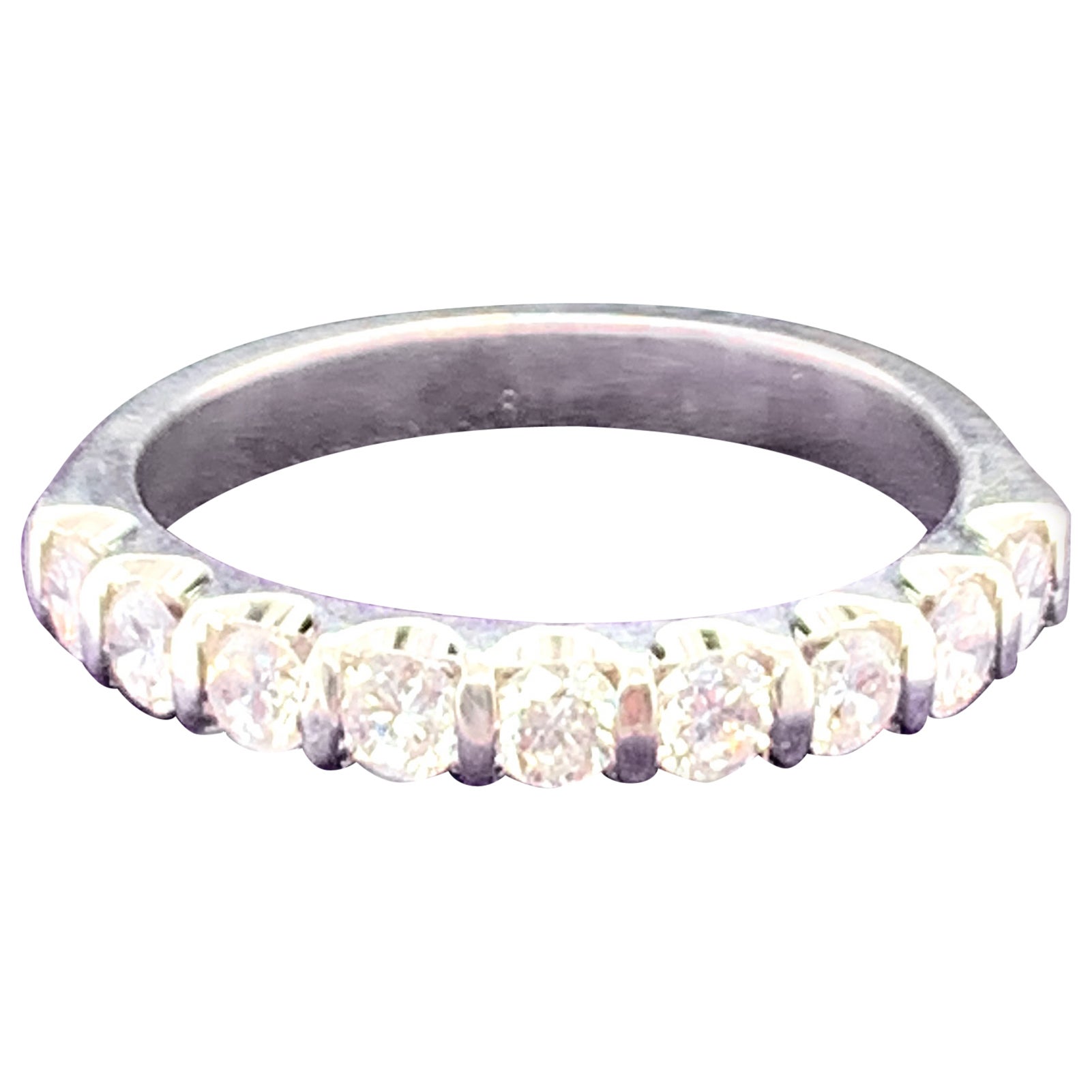 Fascia nuziale vintage in platino con diamante da 1,00ct di peso totale in vendita