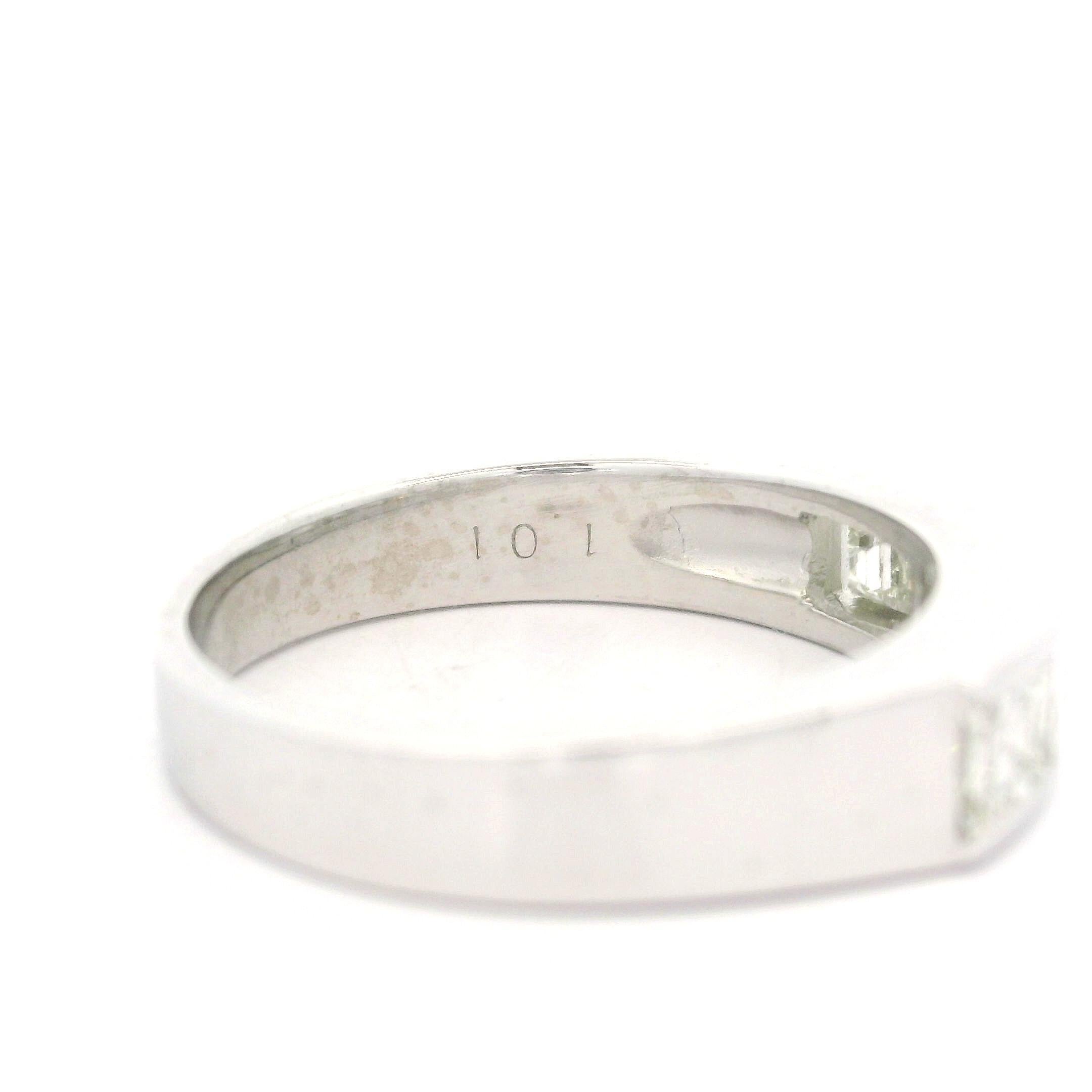 Vintage Platinum 1.01ct Square Step Carre Cut Channel Diamond 5 Stone Band Ring 5