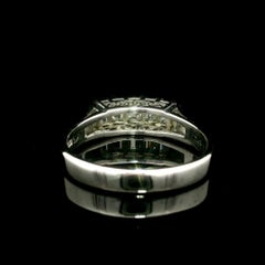 Vintage Platinum 1.01ctw 5 Emerald Cut VS F Diamond Stackable Band Ring