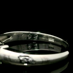 Vintage Platinum 1.02ctw Carre Square Step Cut 3 Diamond Low Profile Band Ring