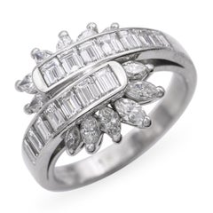 Vintage Platinum 1.02tcw Diamond Statement Ring
