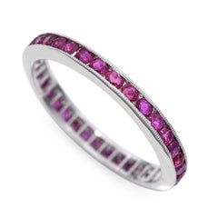 Vintage Platinum 1.05tcw Ruby Channel Set Eternity Band
