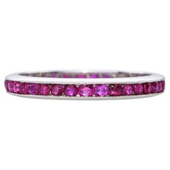 Vintage Platinum 1.05tcw Ruby Channel Set Eternity Band