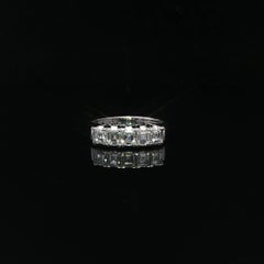 Vintage Platinum 1.08ctw Carre Step Cut Diamond 5 Stone Band Ring
