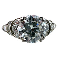 Vintage Platin 1,15 Karat Old European Cut Diamant Verlobungsring