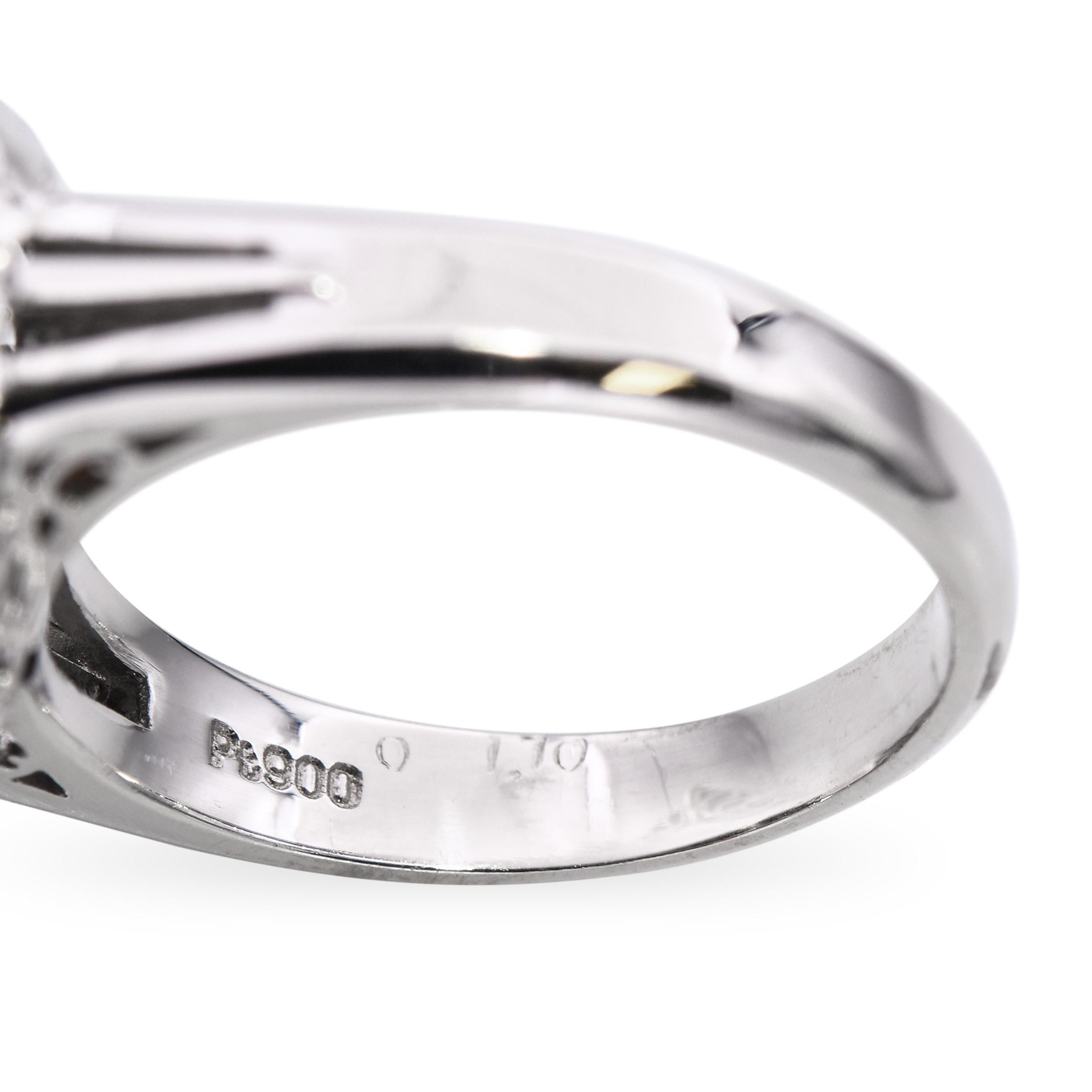 Anello d'epoca in platino da 1,15 ct B4 con cristallo nero, opale e diamanti in vendita 2