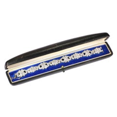 Vintage Platinum 12 Carat Diamond Bracelet, Art Deco Style Made in the 1950s