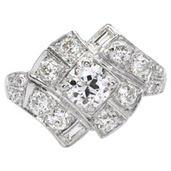 Vintage Platinum 1.26tcw Diamond Ring