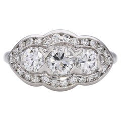 Anello di platino vintage con diamante da 1,28tcw