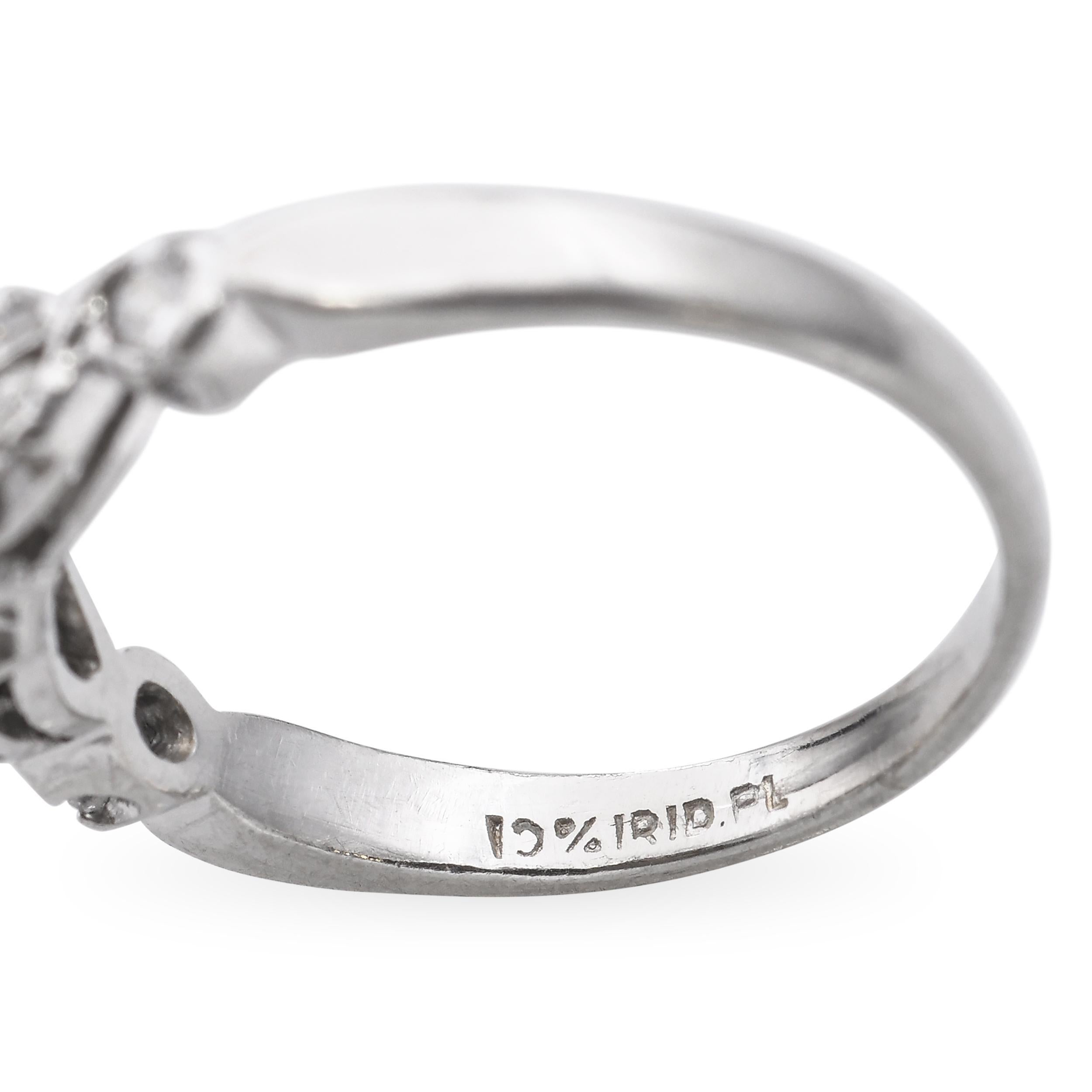 Vintage Platinum 1.35tcw Old European Cut Diamond Engagement Ring For Sale 1