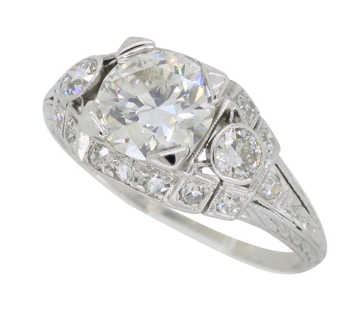 Vintage Platinum 1.40 Carat Diamond Engagement Ring 3