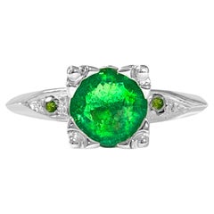 Platin-Ring aus Platin, 1,76 Karat Diamant und Smaragd