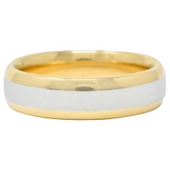 Retro Platinum 18 Karat Gold Men's Wedding Band Ring