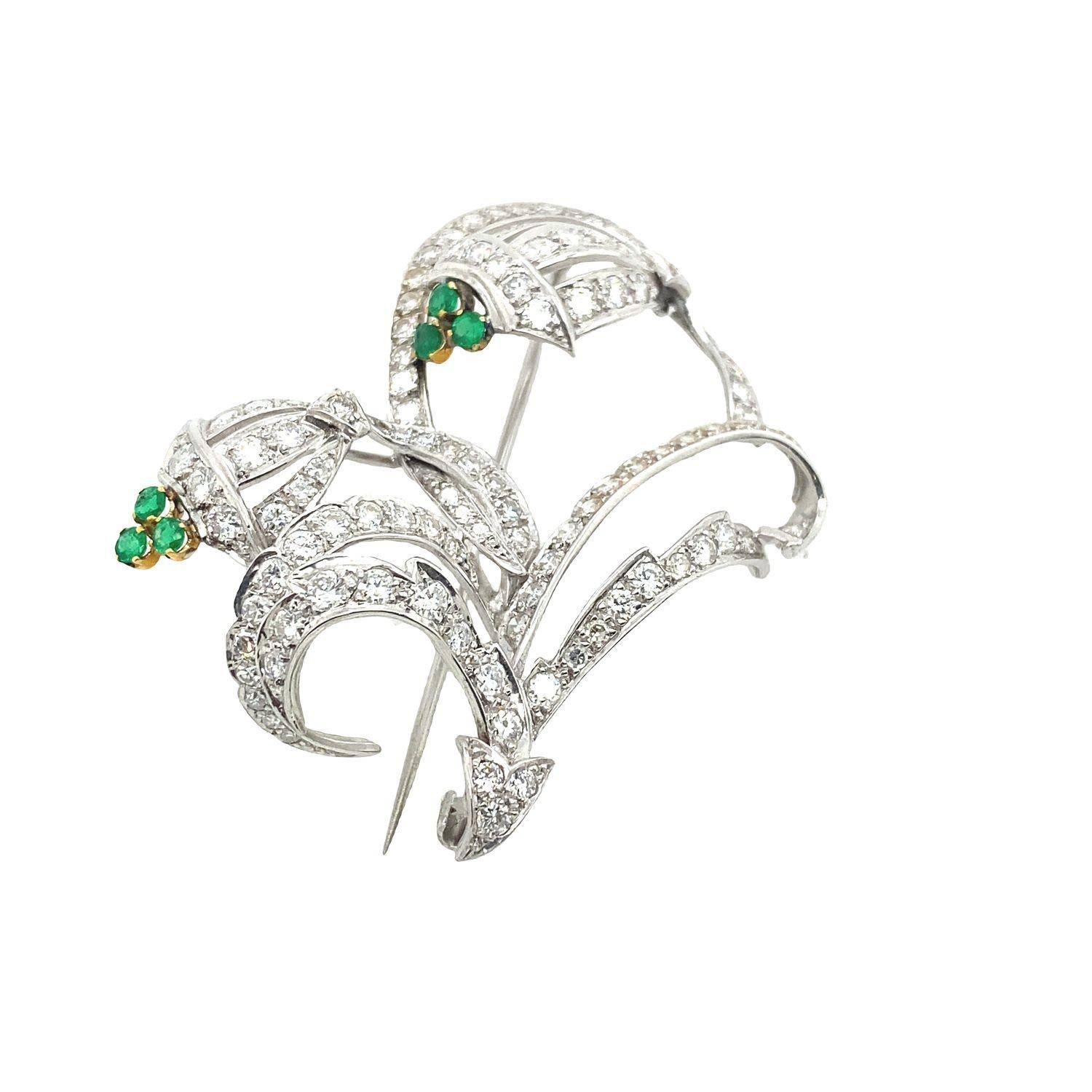 Vintage Platinum & 18ct Gold, Diamond & Emerald Brooch With 2.50ct of Diamonds

Magnificent vintage platinum &18ct Gold Diamond & Emerald set brooch with 2.50ct of Diamonds and 0.18ct of fine quality Emeralds.

Additional Information:
Total Diamond