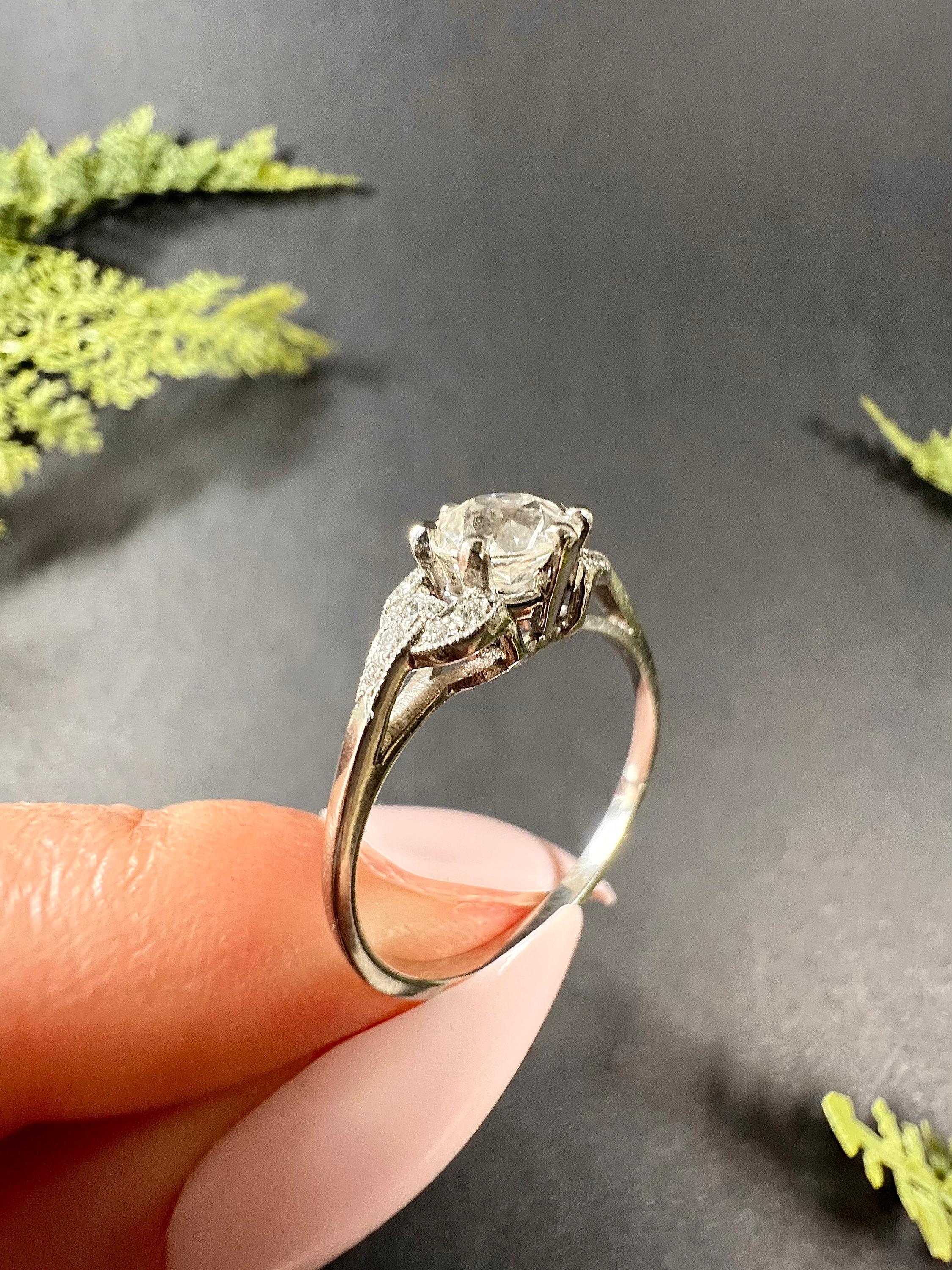 Old European Cut Vintage Platinum 1920s 0.80 Diamond Engagement Ring Set in New Hand Made Mount For Sale