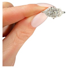 Vintage Platin 1920er Jahre 0,80 Diamant Verlobungsring Set in New Hand Made Mount