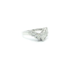 Vintage Platinum 1ctw Marquise Diamond Graduated Pyramid Chevron V Band Ring
