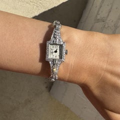 Vintage Platinum 2 Carat Old Cut Diamond Watch
