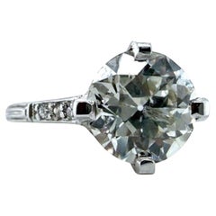 Vintage Platinum 2 Carat Old European Cut Diamond Engagement Ring