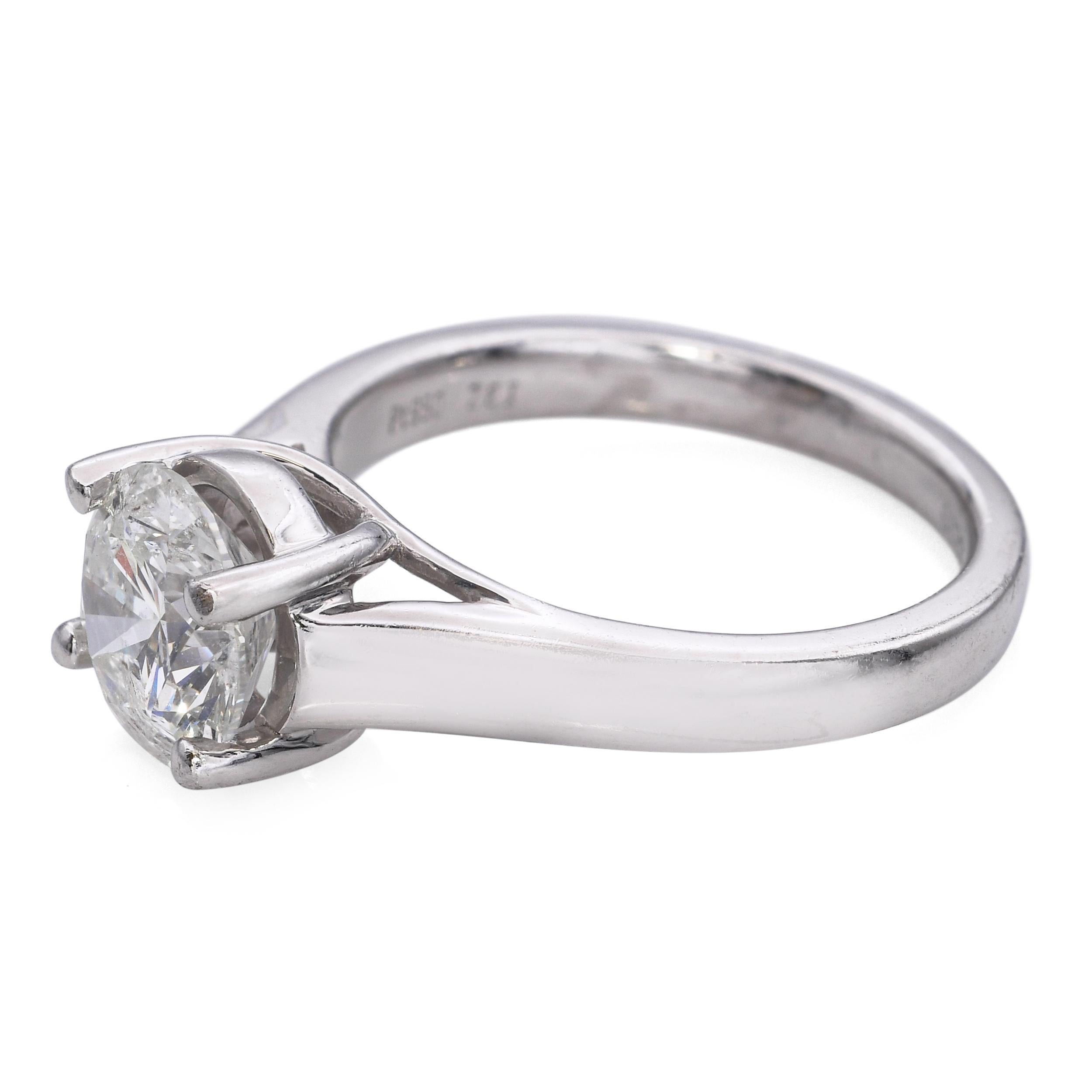 Vintage Platin 2,03ct Diamant Solitär Ring im Zustand „Gut“ im Angebot in New York, NY