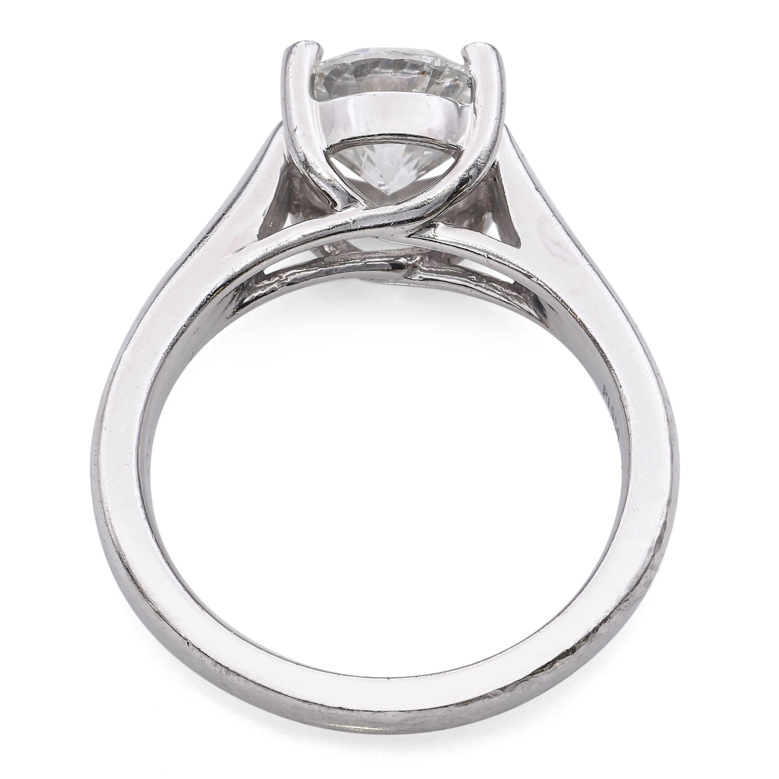 Vintage Platin 2,03ct Diamant Solitär Ring im Angebot 2
