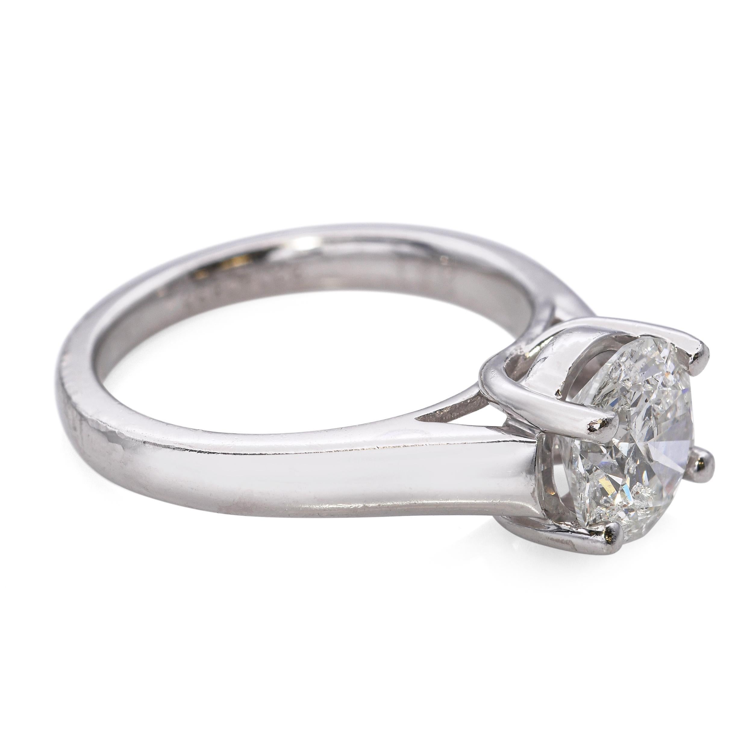 Vintage Platin 2,03ct Diamant Solitär Ring im Angebot 3