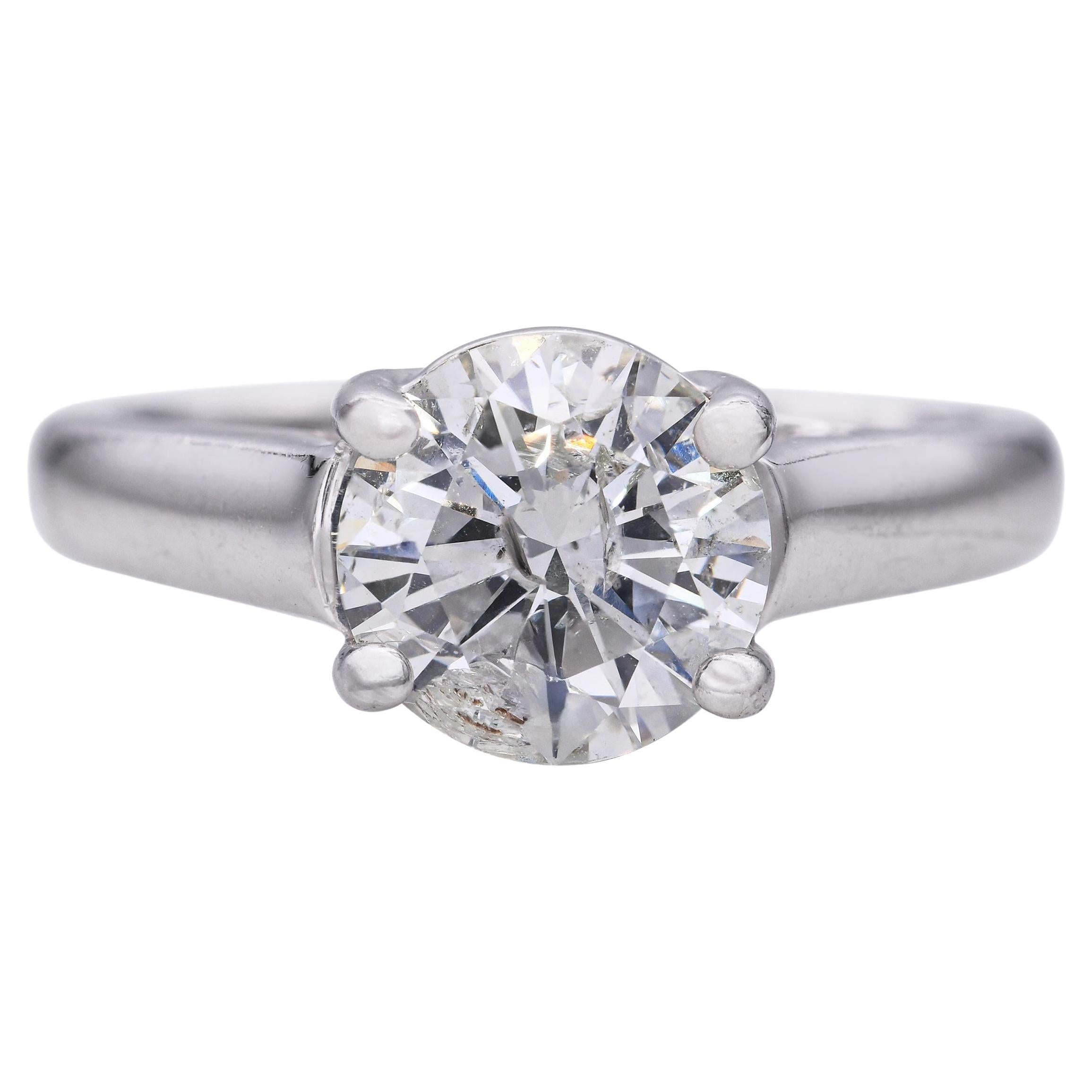 Vintage Platin 2,03ct Diamant Solitär Ring im Angebot