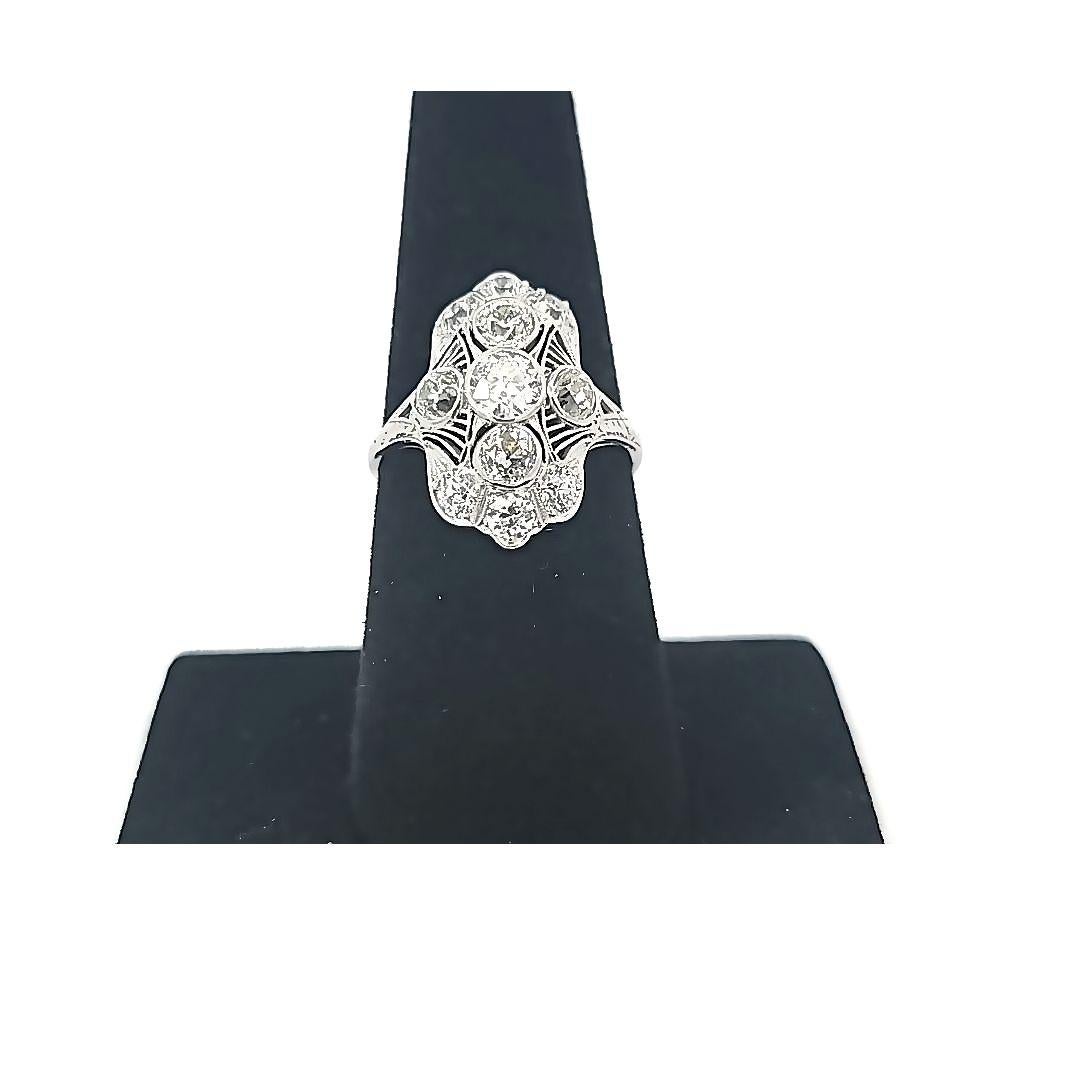 Women's Vintage Platinum 2.15 Carat Diamond Art Deco Ring For Sale
