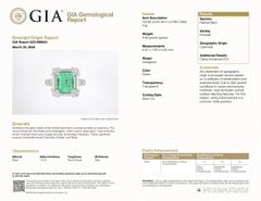 Anello vintage in platino con smeraldo colombiano e diamante GIA da 2,17 ct.