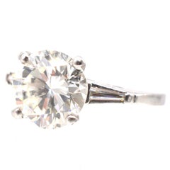Vintage Platinum 2.27 Carat Solitaire Diamond Ring