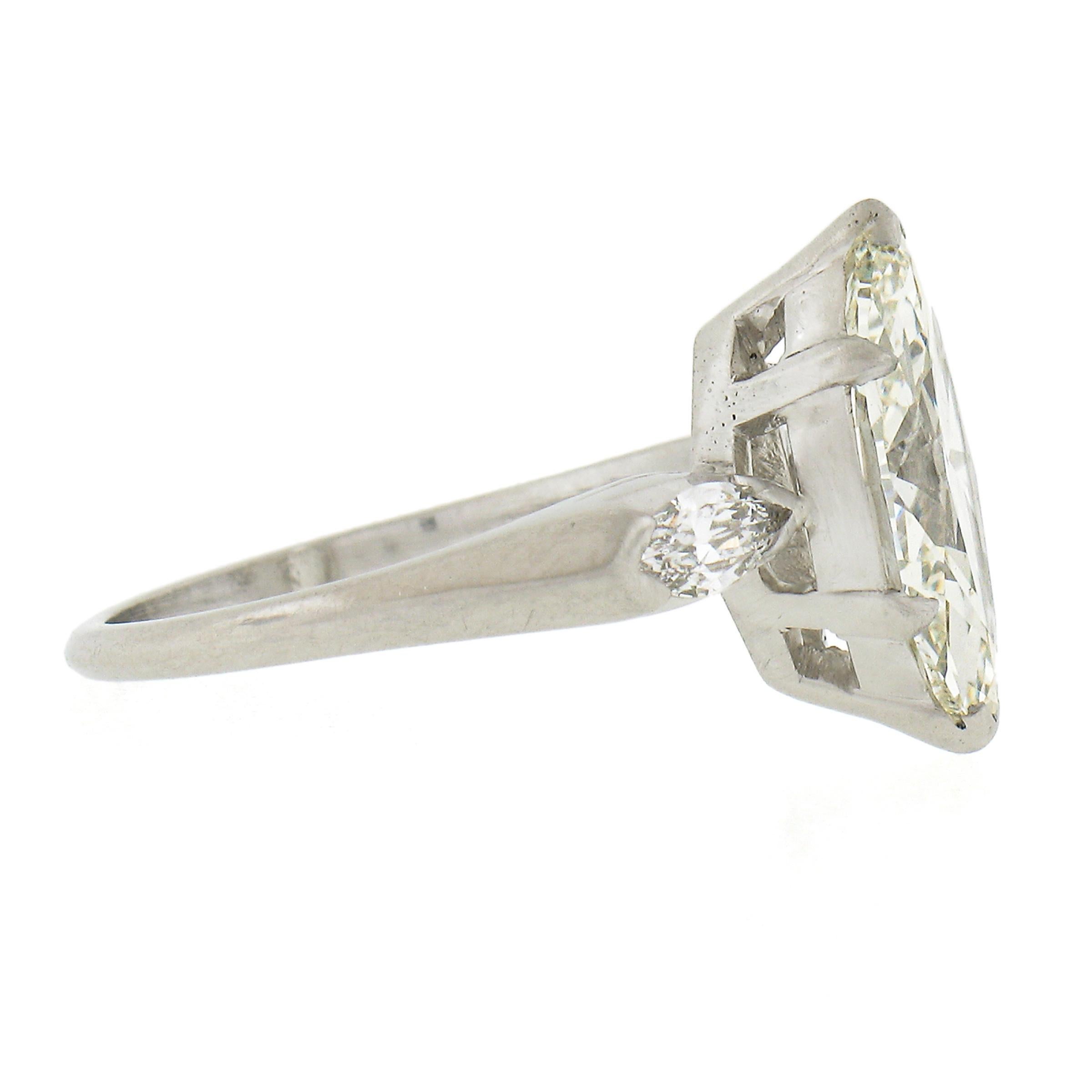 Vintage Platinum 2.55ctw GIA Graded Marquise Cut Diamond Engagement Ring 1