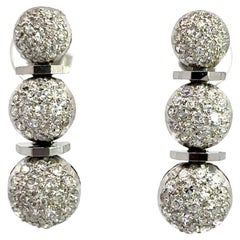 Vintage Platinum 2.5CT Pavé Diamond Drop Earrings