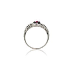 Vintage Platinum .31ct Ruby and Diamond Ring