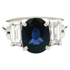 Vintage Platinum 3.27ctw GIA Oval Sapphire
Emerald Cut Diamond Sides Ring Vintage Platinum 3.27ctw GIA Oval Sapphire
Emerald Cut Diamond Sides Ring