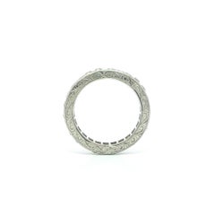 Vintage Platinum 3.33ctw Französisch Cut Diamond Hand graviert Eternity Band Ring Sz6