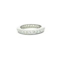 Vintage Platinum 3.40ctw French Cut Channel Set Diamond Eternity Band Ring sz6.5