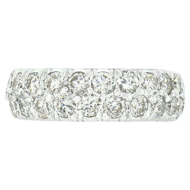Diamond Platinum Two-Row Eternity Wedding Band Ring For Sale at 1stDibs ...