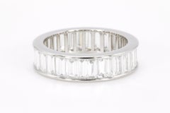 Vintage Platinum 3CTW Baguette Diamond Eternity Band