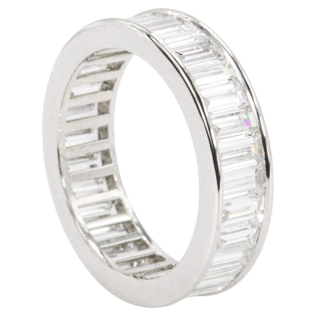 Vintage Platin 3CTW Baguette Diamant Eternity Band