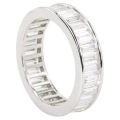 Vintage Platinum 3CTW Baguette Diamond Eternity Band