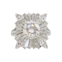 Vintage Platin 4::02ctw Diamant Ballerina Ring