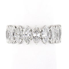 Vintage Platinum 4.50ctw 18 Marquise Prong Diamond Eternity Wedding Band Ring