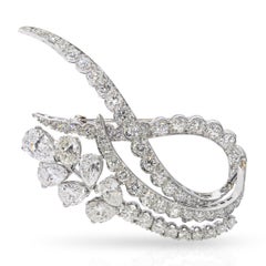 Vintage Platinum 4.63tcw Diamond Brooch
