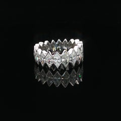 Vintage Platinum 5.5ct Marquise Diamond Channel V Prong Band Ring