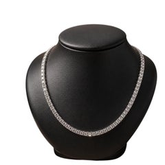 Vintage Platinum 8ctw Old Cut Diamond Square Link Line Tennis Necklace