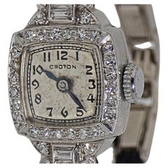 Vintage - Platinum 950 & Natural Diamond - Croton Women's Watch
