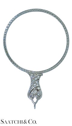 Lente d'ingrandimento d'epoca in platino 950- diamante naturale.