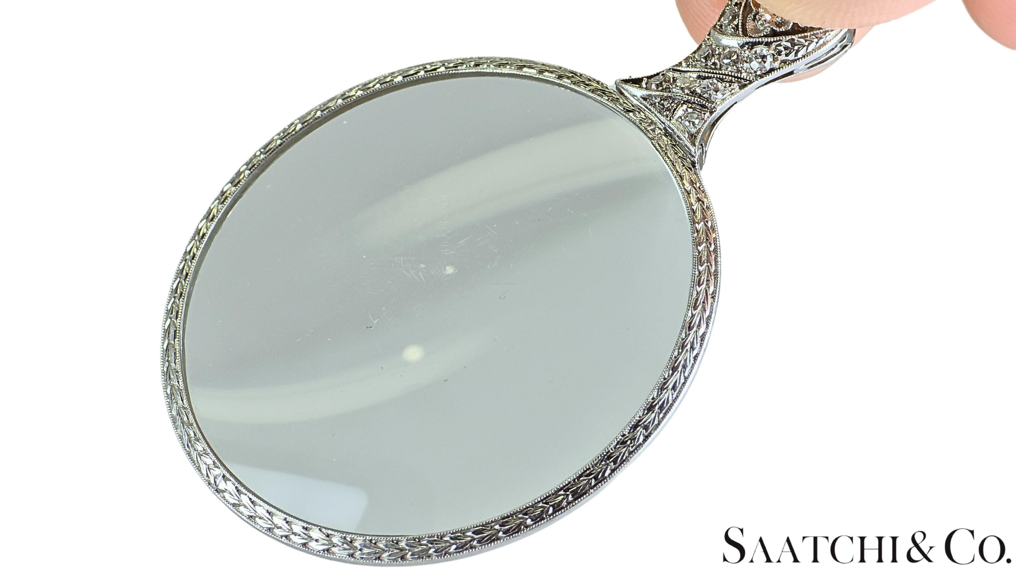 Vintage Platinum 950- Naturdiamant Quizzing/Augenlupe. im Zustand „Gut“ im Angebot in New York, NY