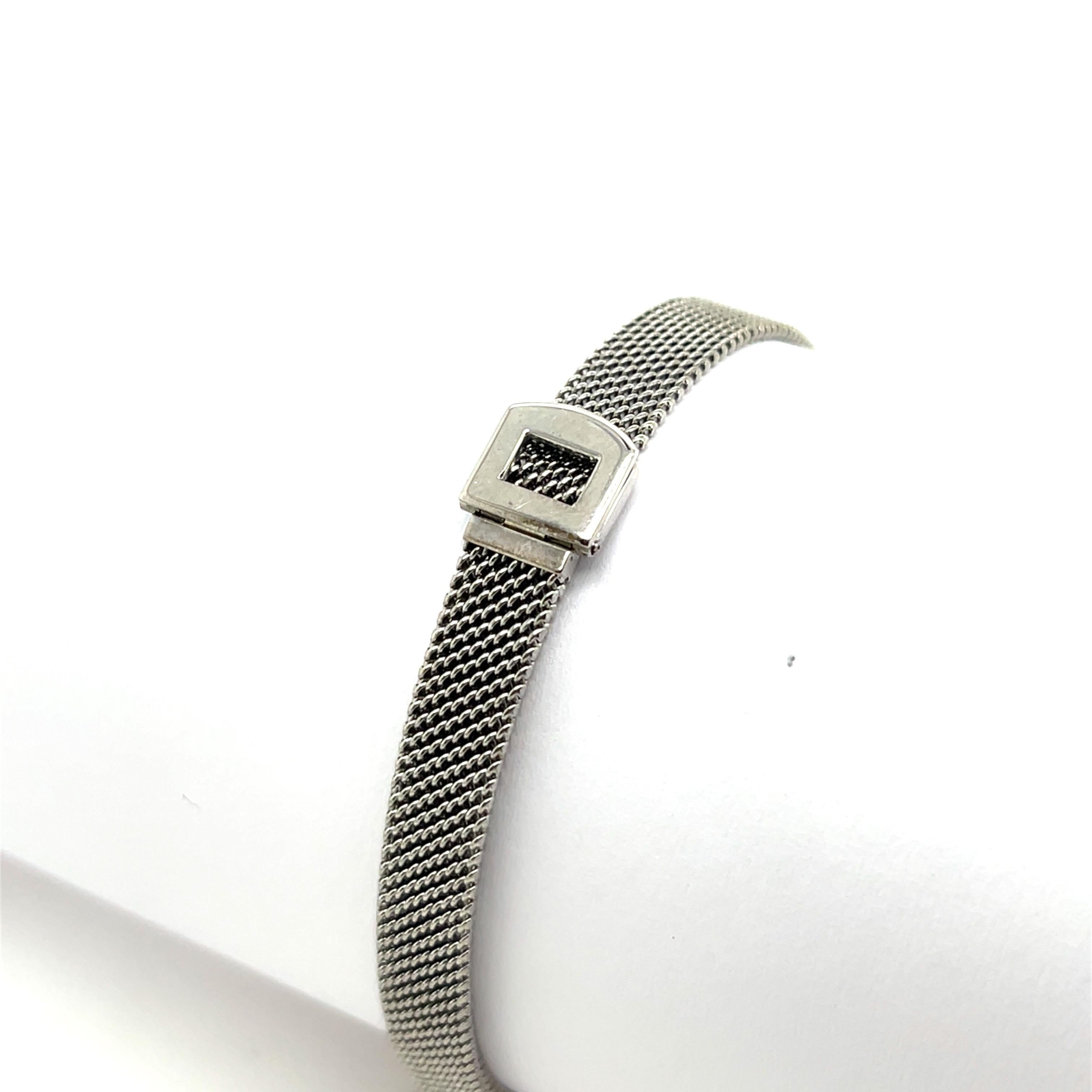 Montre Vintage pour dames en platine et or blanc 9ct avec diamants 2