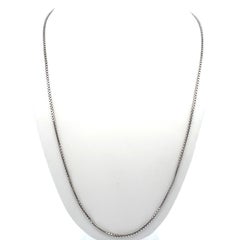 Vintage Platinum Adjustable 14" or 15.5" Box Link Chain Necklace